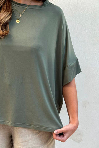 Bamboo oversize t-shirt, camo green