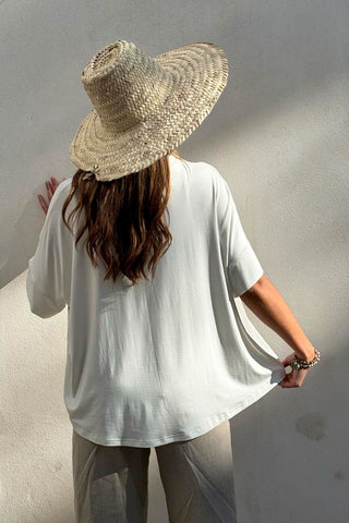 Bamboo oversize t-shirt, white