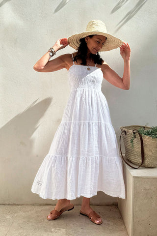 Barossa linen dress, white