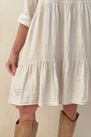 Bethany linen dress, beige