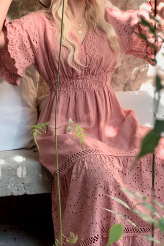 Ermelinda cotton dress, blush