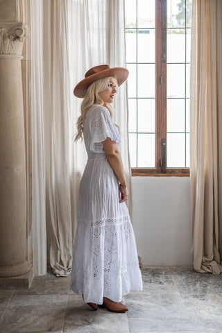 Ermelinda cotton dress, white
