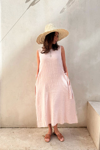 Estella linen dress, light pink