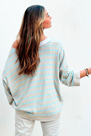 Lovely day cotton shirt, light blue stripes