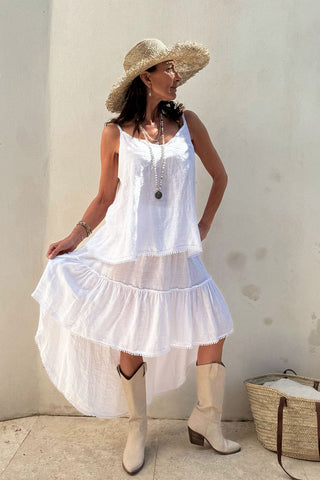 Lucinda linen skirt, white