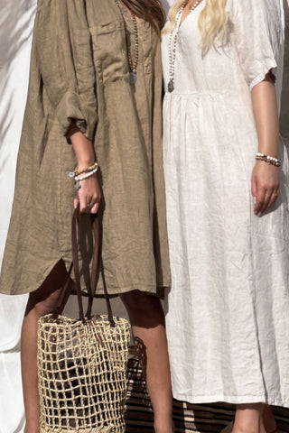 Marcia linen dress, sand