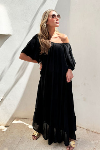 Margarita viscose dress, black