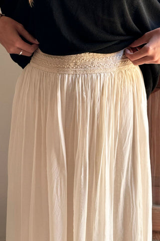 Mirabel silk blend skirt, beige
