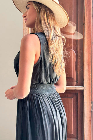 Mirabel silk blend skirt, black