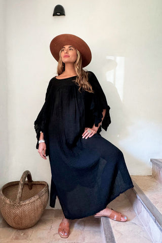 Mirabella cotton dress, black