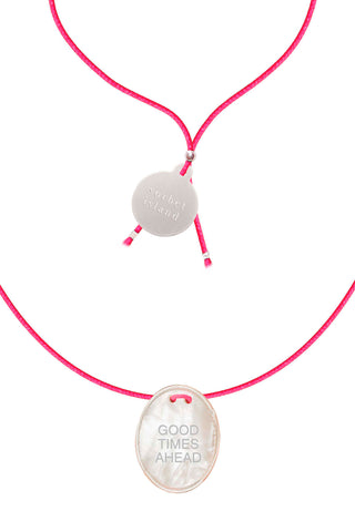 Good times ahead, mother of pearl pendant necklace
