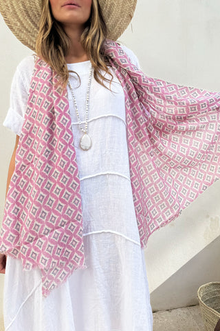 Ravenna wool scarf, pink