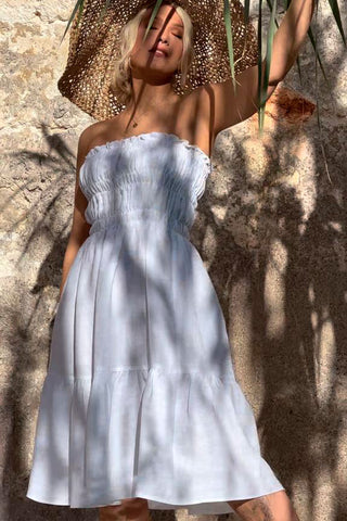 Romy linen dress, white
