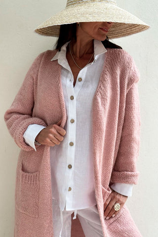 Slowly morning cardigan, candy pink