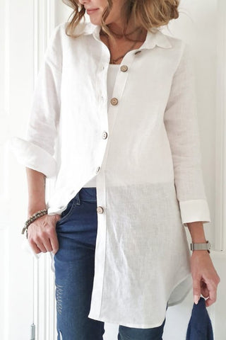 Mia linen blouse, white