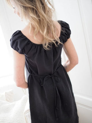 Isabel linen dress, black