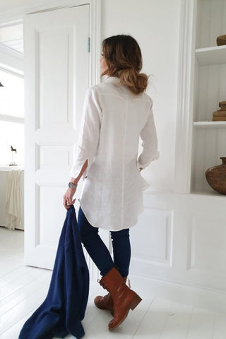 Mia linen blouse, white