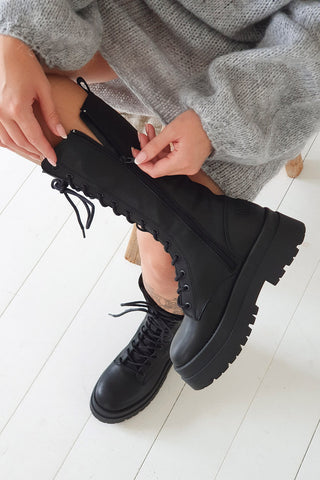 Alen leather boots, black