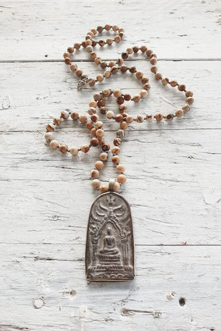Buddha 65 necklace, brown