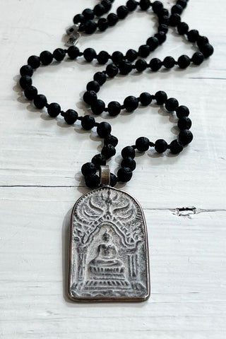 Buddha 65 necklace, black