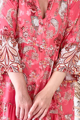 Kiara viscose dress, hibiscus