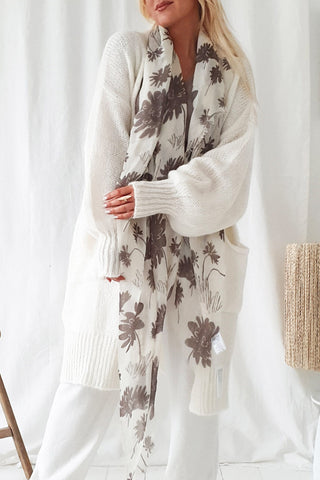 Lilium wool scarf, taupe