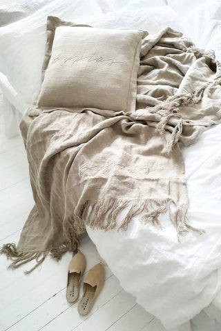 Bypias linen snooze blanket, natural