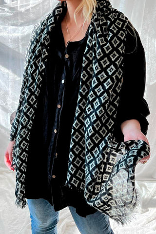 Ravenna wool scarf, black