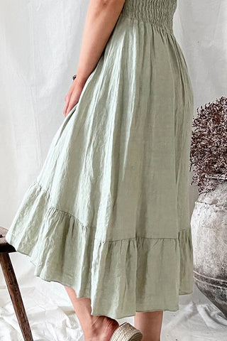 Shila linen dress, pastel green