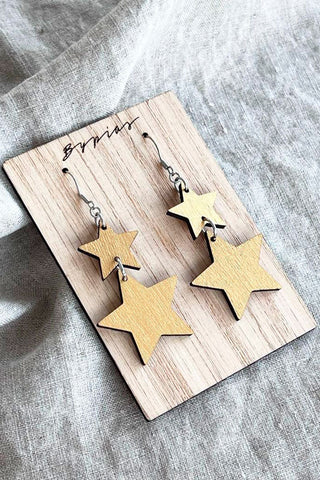 Star earrings, gold