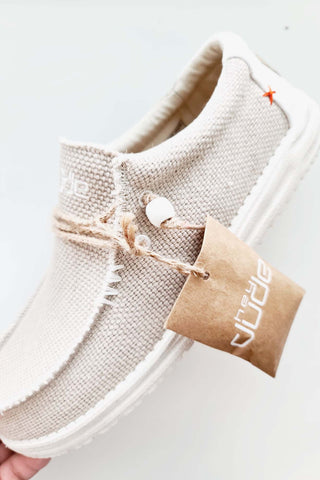 Wally shoes, braided off white